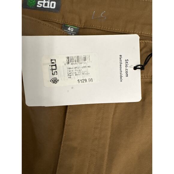 Stio men’s Rivet Canvas Utility Boot Brown Pants 40x32- NWT - Picture 6 of 7